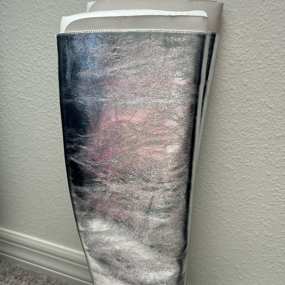 NWT Bibi Lou Silver Knee-High Women's Boots Anthropologie 37 - Picture 6 of 16